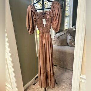 Elegant Brown Maxi Dress